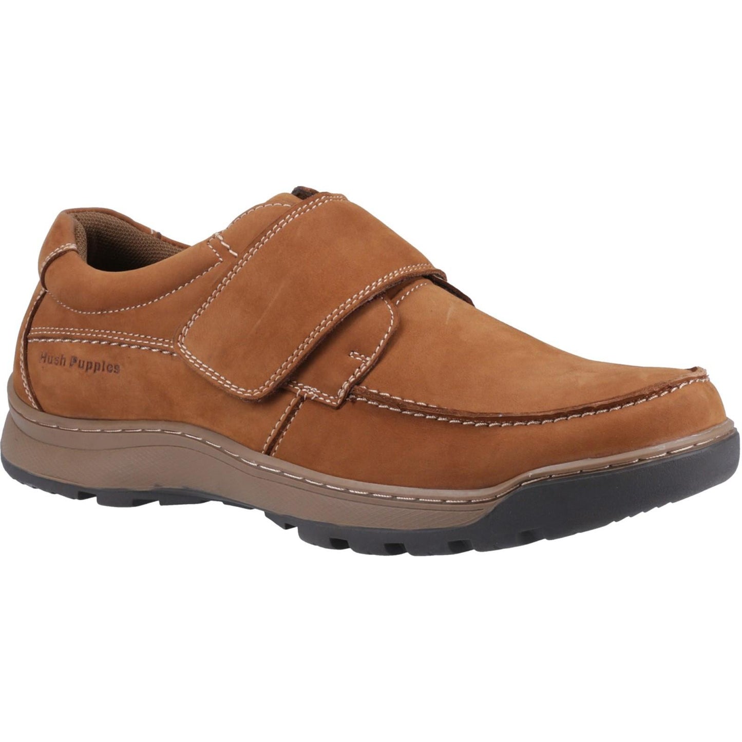 Tan - Front - Hush Puppies Mens Casper Leather Shoes
