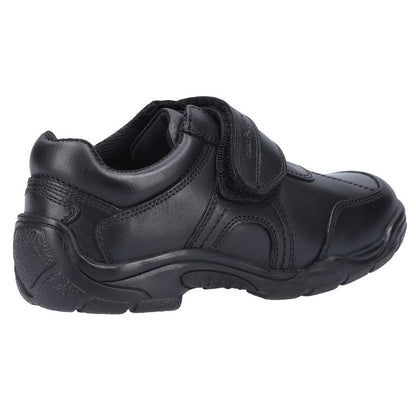 Black - Side - Hush Puppies Boys Arlo Leather School Shoes