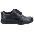 Black - Back - Hush Puppies Boys Harvey Leather School Shoes