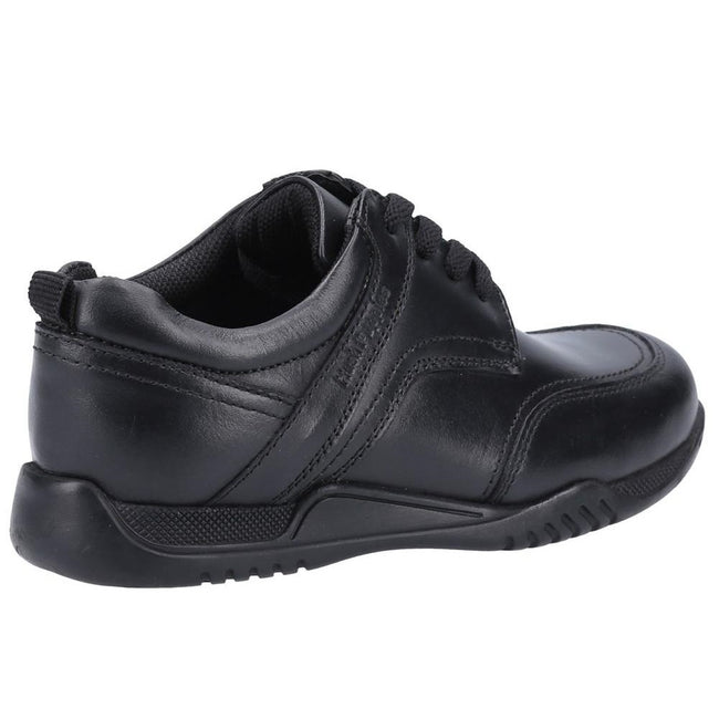 Black - Lifestyle - Hush Puppies Boys Harvey Leather School Shoes