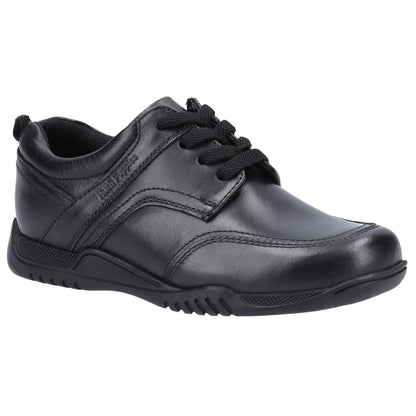 Black - Front - Hush Puppies Boys Harvey Leather School Shoes