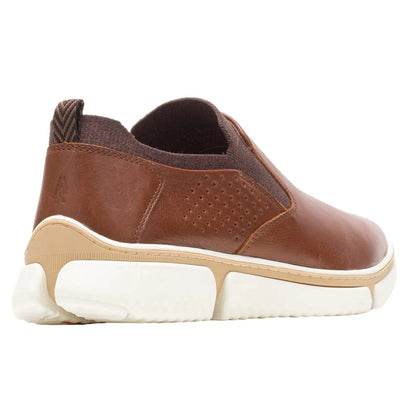 Cognac - Back - Hush Puppies Mens Bennet Leather Shoes