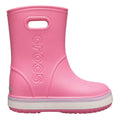 Pink-White - Back - Crocs Childrens-Kids Crocband Wellington Boots
