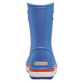 Blue-Orange - Side - Crocs Childrens-Kids Crocband Wellington Boots