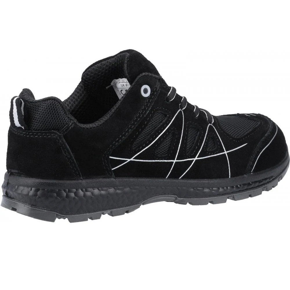 Black - Side - Centek Mens Suede Safety Shoes