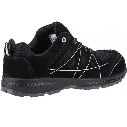 Black - Side - Centek Mens Suede Safety Shoes