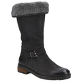 Black - Front - Hush Puppies Womens-Ladies Bonnie Leather Mid Boots