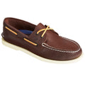 Brown - Front - Sperry Mens Authentic Original Leather Boat Shoes
