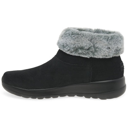 Black-Grey - Lifestyle - Skechers Womens-Ladies On The Go Joy Suede Ankle Boots