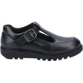 Black - Back - Hush Puppies Girls Kerry Leather School Shoes