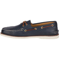Navy - Side - Sperry Mens Gold Cup Authentic Original Leather Boat Shoes