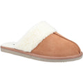 Tan - Front - Hush Puppies Womens-Ladies Arianna Suede Slippers
