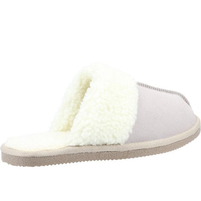 Beige - Side - Hush Puppies Womens-Ladies Arianna Suede Slippers