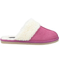 Pink - Back - Hush Puppies Womens-Ladies Arianna Suede Slippers