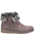 Grey - Back - Hush Puppies Womens-Ladies Penny Suede Ankle Boots