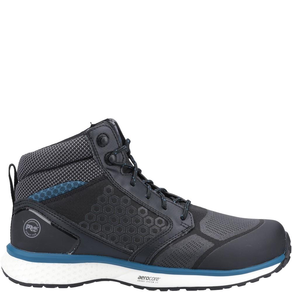 Black-Blue - Back - Timberland Pro Mens Reaxion Mid Composite Safety Boots