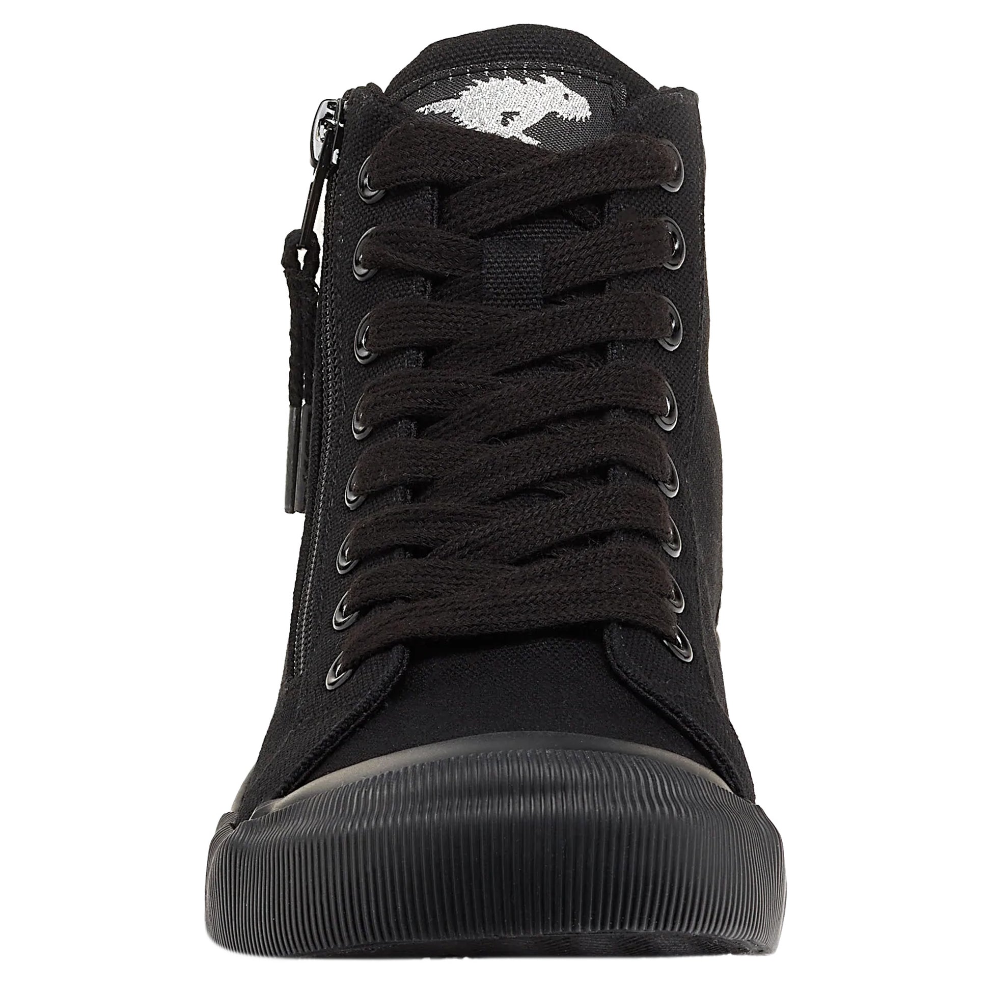 Black - Back - Rocket Dog Womens-Ladies Jazzin Hi 12A Cotton Canvas Shoes