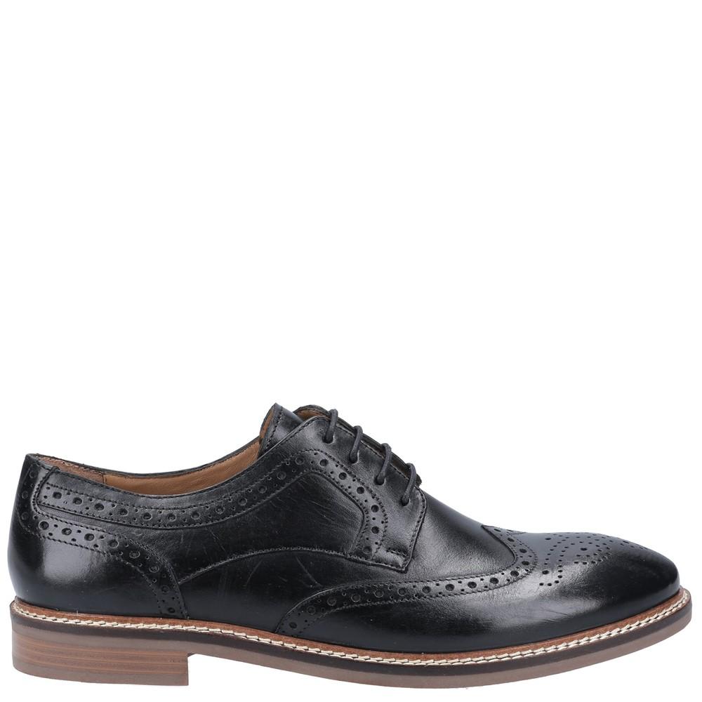 Black - Back - Hush Puppies Mens Bryson Leather Shoes