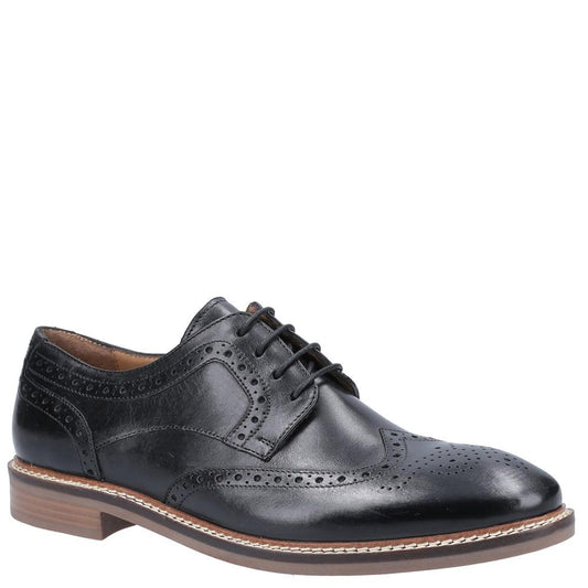 Black - Front - Hush Puppies Mens Bryson Leather Shoes