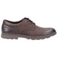 Brown - Back - Hush Puppies Mens Trevor Leather Derby Shoes