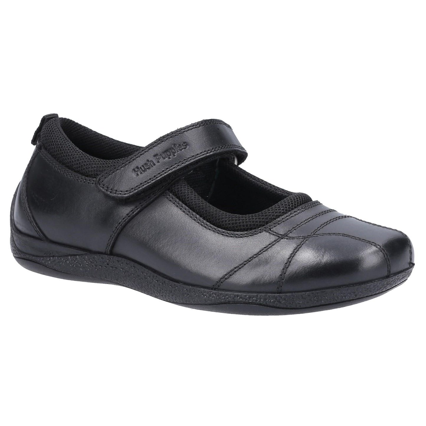 Black - Front - Hush Puppies Girls Clara Leather Mary Janes