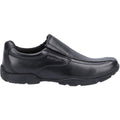 Black - Back - Hush Puppies Boys Elijah Senior Leather School Shoes