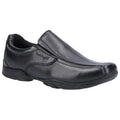 Black - Front - Hush Puppies Boys Elijah Senior Leather School Shoes