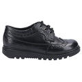 Black - Back - Hush Puppies Girls Felicity Junior Leather School Shoes