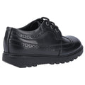 Black - Side - Hush Puppies Girls Felicity Junior Leather School Shoes