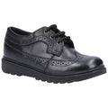 Black - Front - Hush Puppies Girls Felicity Junior Leather School Shoes