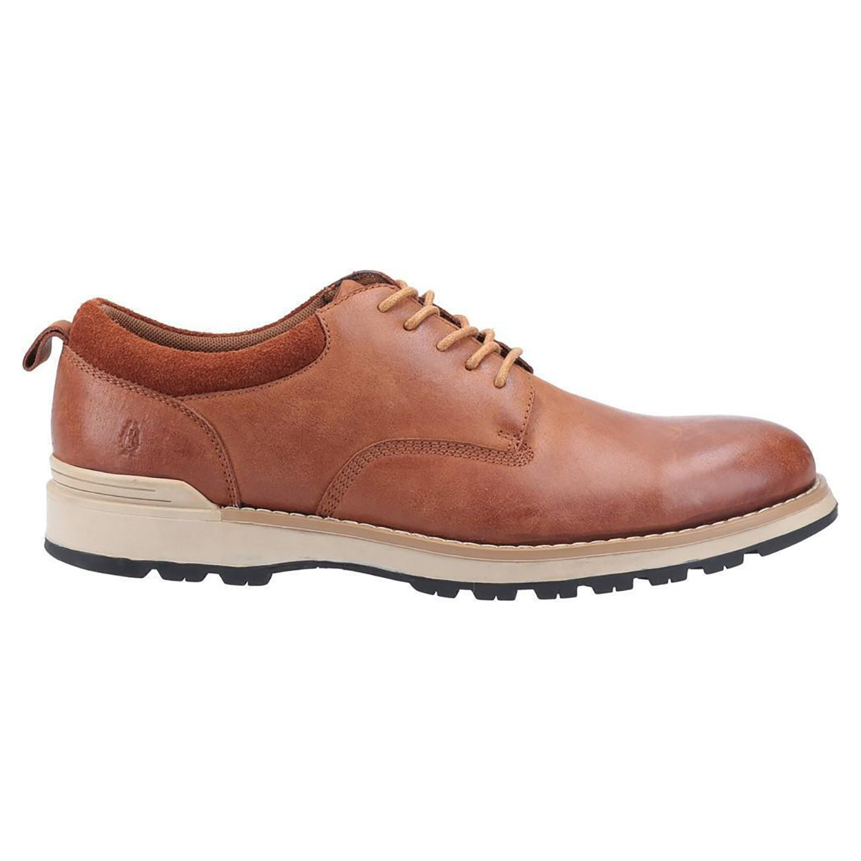 Tan - Back - Hush Puppies Mens Dylan Leather Shoes