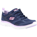 Navy - Front - Skechers Womens-Ladies Flex Appeal 4.0 Active Flow Leather Trainers