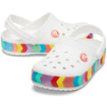 White - Lifestyle - Crocs Childrens-Kids Crocband Chevron Beaded Clogs