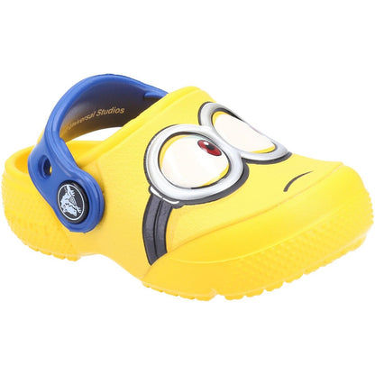 Yellow-Blue - Front - Crocs Childrens-Kids Fun Lab Minion Clogs