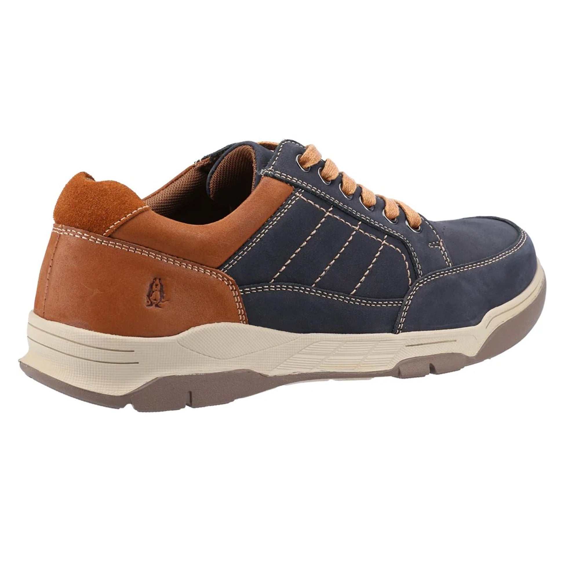 Orange-Black - Back - Hush Puppies Mens Finley Leather Shoes