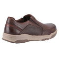 Coffee - Side - Hush Puppies Mens Fletcher Leather Shoes