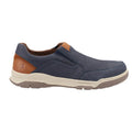 Navy-Tan - Back - Hush Puppies Mens Fletcher Leather Shoes