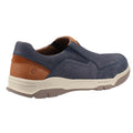 Navy-Tan - Side - Hush Puppies Mens Fletcher Leather Shoes