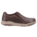 Coffee - Back - Hush Puppies Mens Fletcher Leather Shoes