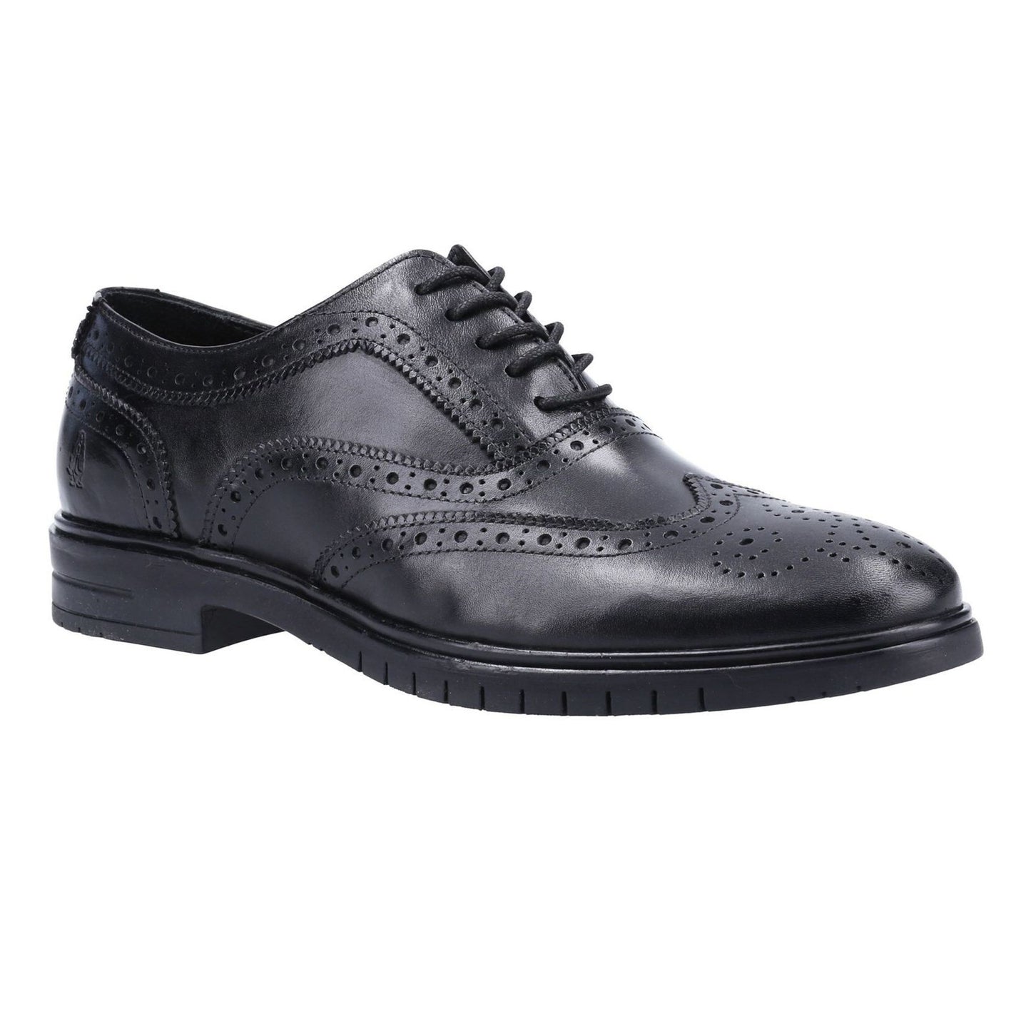 Black - Front - Hush Puppies Mens Santiago Leather Brogues