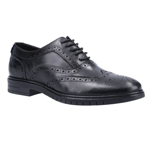 Black - Front - Hush Puppies Mens Santiago Leather Brogues
