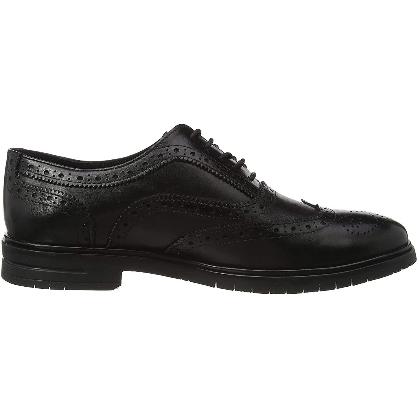 Black - Back - Hush Puppies Mens Santiago Leather Brogues
