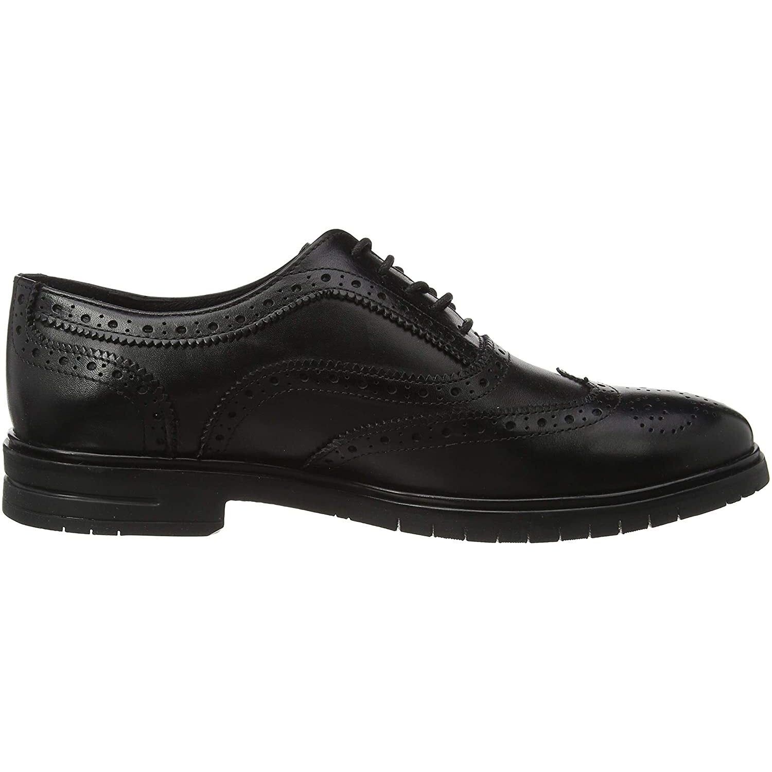 Black - Back - Hush Puppies Mens Santiago Leather Brogues