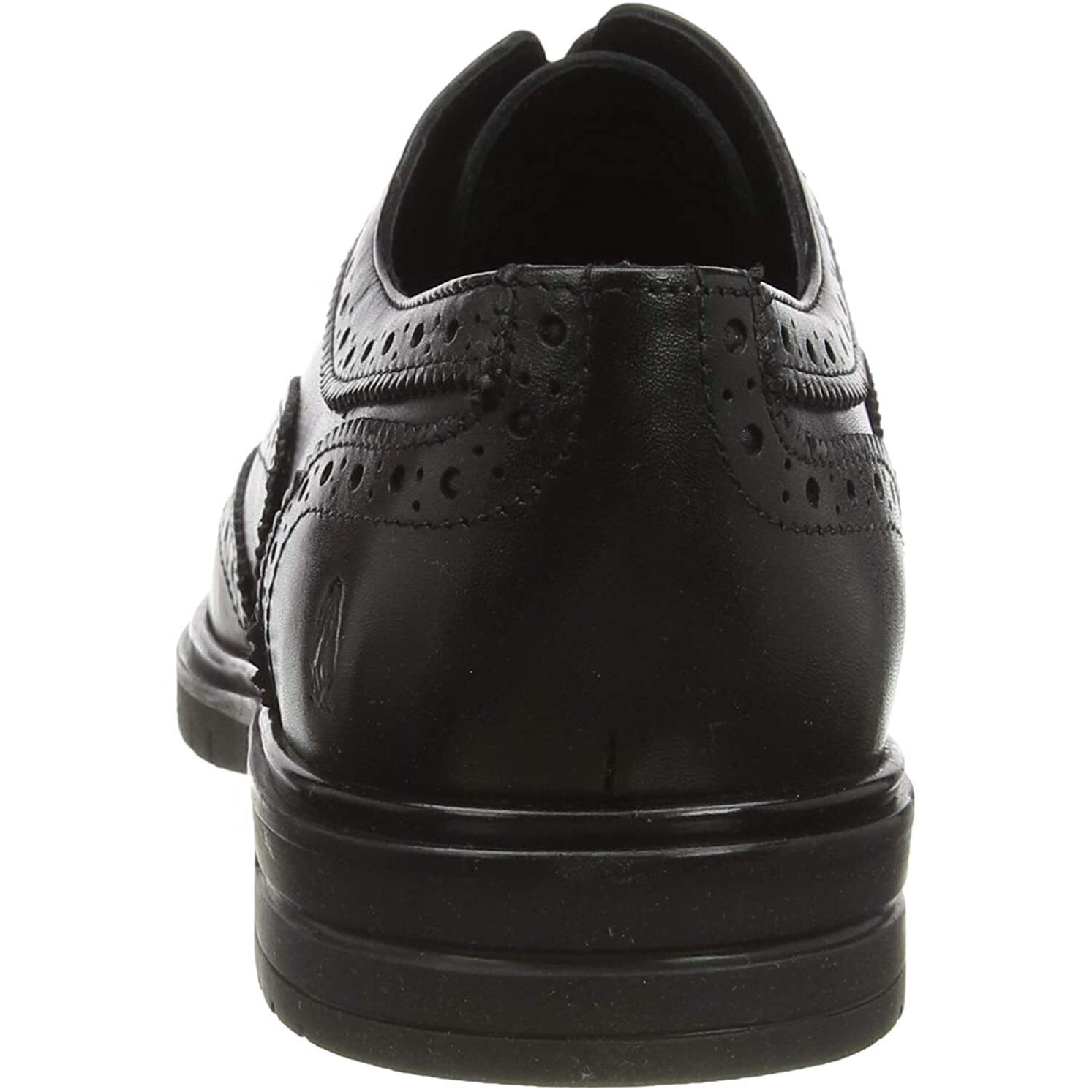 Black - Side - Hush Puppies Mens Santiago Leather Brogues
