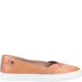 Tan - Back - Hush Puppies Womens-Ladies Tiffany Leather Shoes