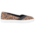 Brown - Back - Hush Puppies Womens-Ladies Tiffany Leopard Print Suede Shoes
