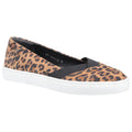 Brown - Front - Hush Puppies Womens-Ladies Tiffany Leopard Print Suede Shoes