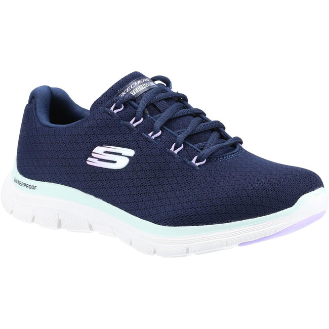 Navy - Front - Skechers Womens-Ladies Flex Appeal 4.0 Coated Fidelity Trainers