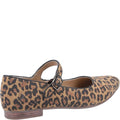 Brown-Black - Side - Hush Puppies Womens-Ladies Melissa Leopard Suede Mary Janes
