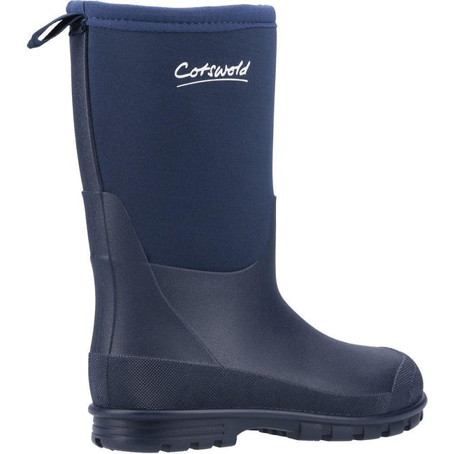 Navy - Lifestyle - Cotswold Childrens-Kids Hilly Neoprene Wellington Boots